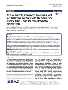Annual Severity Increment Score As A Tool For Stratifying Patients With Niemann Pick Disease Type C And For Recruitment To Clinical Trials